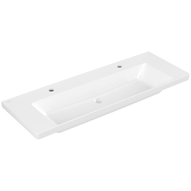 VILLEROY & BOCH - Schrankwaschtisch Subway 3.0 1300x 470mm Rechteck 2HL. o. ÜL. Weiß Alpin