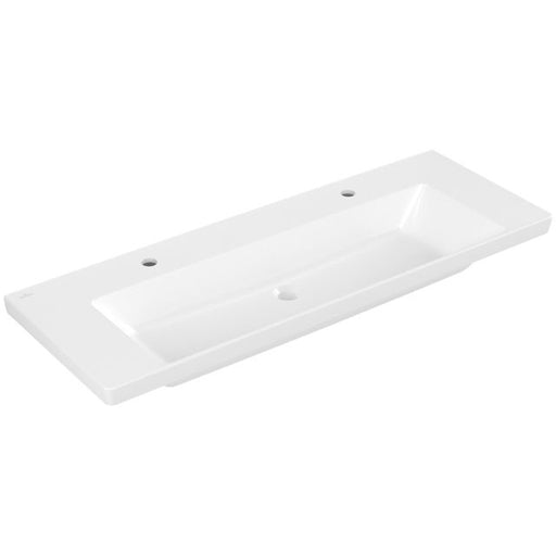 VILLEROY & BOCH - Schrankwaschtisch Subway 3.0 1300x 470mm Rechteck 2HL. o. ÜL. Weiß Alpin