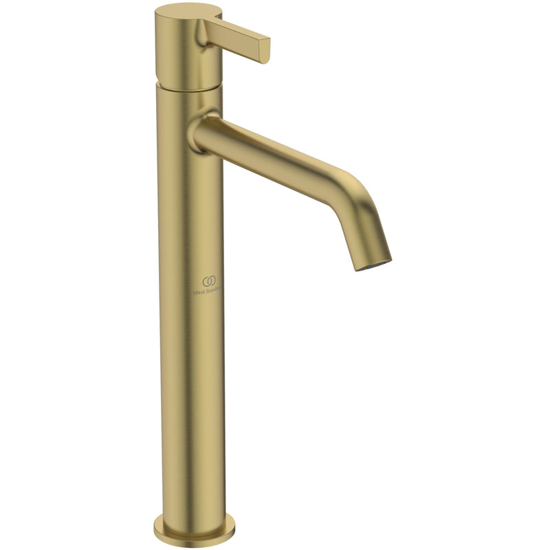 Ideal Standard - Waschtischarmatur JOY, m.verl.Sockel, o.Ablgarn., Ausld.170mm, Brushed Gold