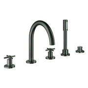 Grohe - 5-L-Wannen-Kombin. Atrio 29408 FMS Kreuz-Griff hard graphite gebürstet