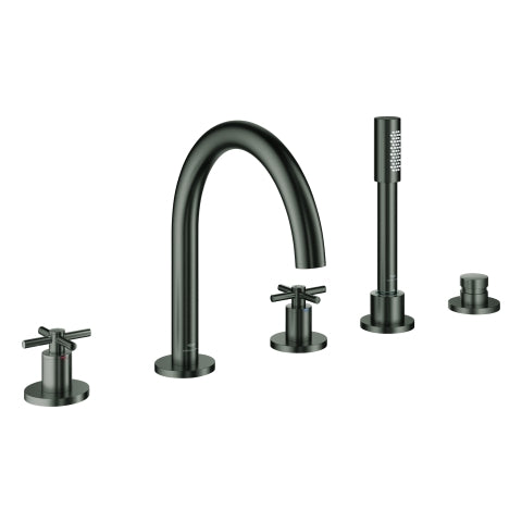 Grohe - 5-L-Wannen-Kombin. Atrio 29408 FMS Kreuz-Griff hard graphite gebürstet