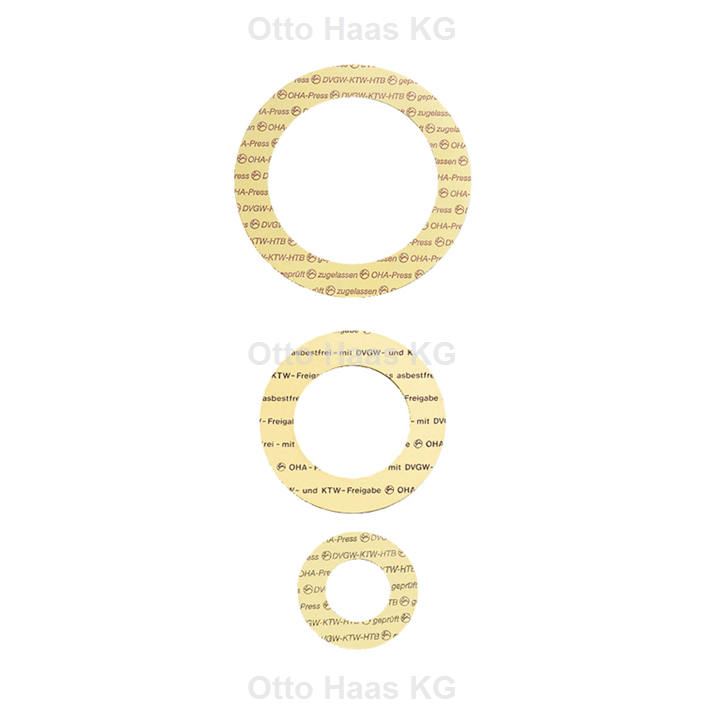 Otto Haas KG - Trinkwasser-Flanschdichtung DN15 PN10/16/40, 22x50x1,8mm