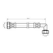NEOPERL - NEOFLEX Panzerschlauch DN 8 IG x IG gebogen 3/8 X 3/8 20 CM