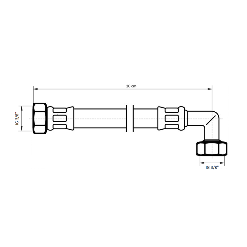 NEOPERL - NEOFLEX Panzerschlauch DN 8 IG x IG gebogen 3/8 X 3/8 20 CM