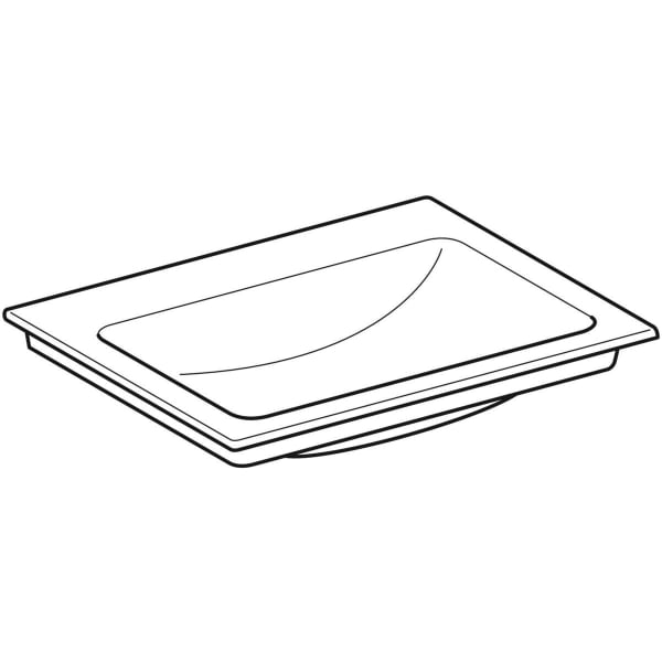 Geberit Vertriebs - ONE Möbelwaschtisch 60x48 cm Abg.verti., o.Hl., o.Ül., weiß, KeraTect