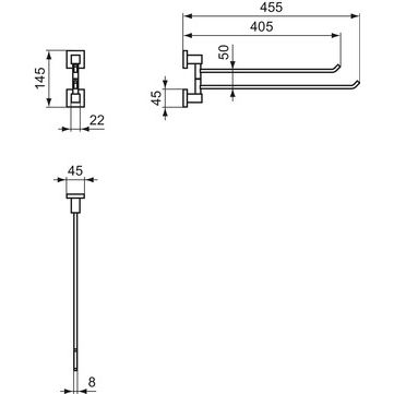 Ideal Standard - Doppelte Handtuchstange IOM SQUARE, Chrom