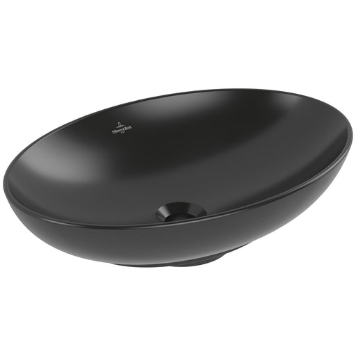 VILLEROY & BOCH - Aufsatzwaschbecken oval 560x380mm o.Hahnl/Überlauf CeramicPlus Pure Black