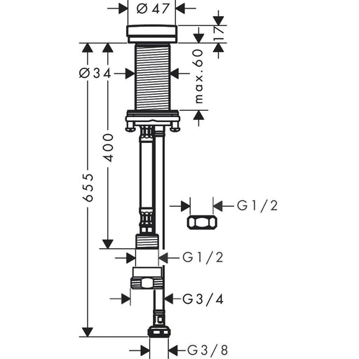 Hansgrohe - Geräteabsperrventil F21 mattschwarz
