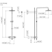 Dornbracht - Showerpipe mit Brause-Thermostat Regenbrause D. 220mm, platin