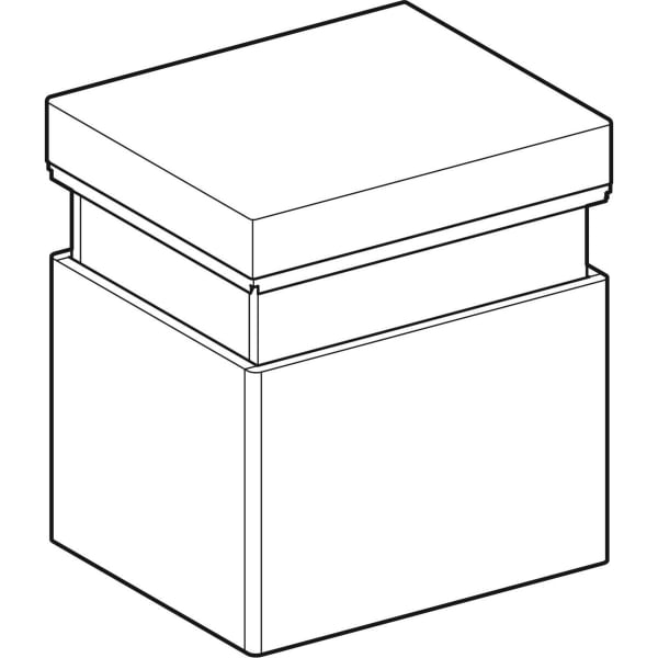 Geberit Vertriebs - Hocker RENOVA NR. 1 COMFORT, fahrbar 460x435/495x390mm Sitzkissen Weiß matt