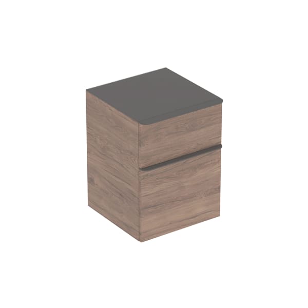 Geberit Vertriebs - Smyle Square Seitenschrank mit 2 Schubladen, 45x60x47cm, Nussbaum