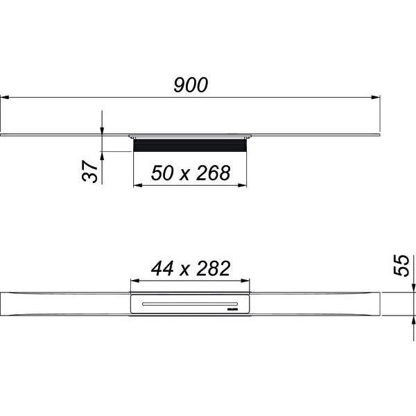 Dallmer - Duschrinne CERAFLOOR Select Edelstahl matt, 900mm