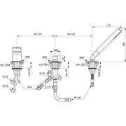 Ideal Standard - 3-Loch-Badearmatur TONIC II, o. Wanneneinlauf, m. Handbrause, Chrom