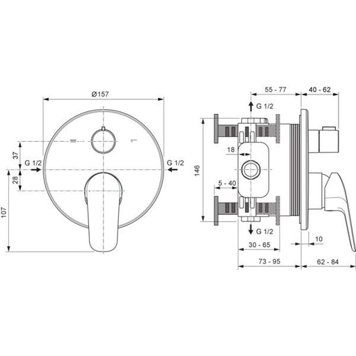 Ideal Standard - IS Badearmatur UP Ceraflex 2027 Rosette 163x163mm Chrom