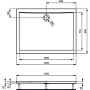 Ideal Standard - Rechteck-Brausewanne ULTRA FLAT, 1200x900x47mm, Weiß