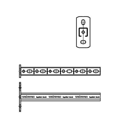 Walraven - Wandkonsole RapidRail 30x15mm ev L: 300 mm mit Schnittmarkierungen
