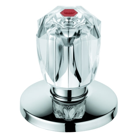 Grohe - Oberteil 1/2 für UP-Ventil 11542 Brillant Griff Markierung rot chrom