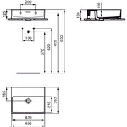 Ideal Standard - Handwaschbecken EXTRA, o.Hl., m.Ül., 450x350x150mm, geschliffen, Weiß
