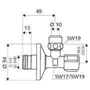 SCHELL - Eckregulierventil COMFORT 3/8 chrom, mit ASAG
