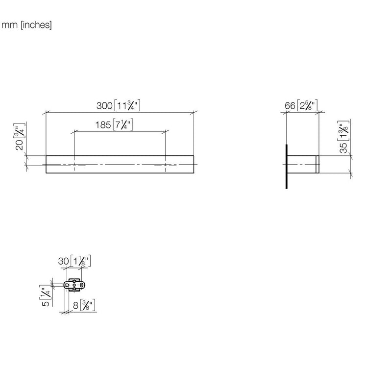Dornbracht - Wannengriff 300 mm MEM 83030780-06 416x133x80 platin gebürstet