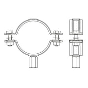 Walraven - Schwerlastschelle HD500 schwarz 108-116 mm M10/M12 Zweischraubenschelle