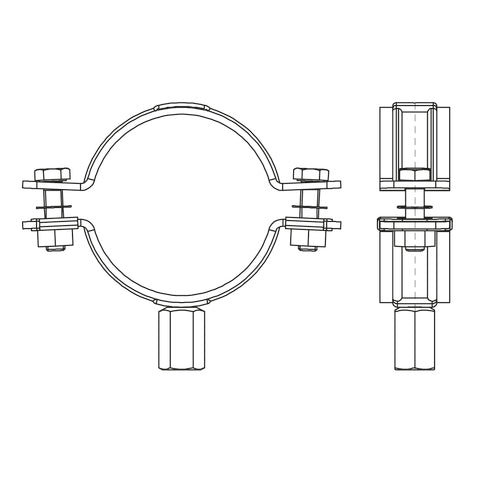 Walraven - Schwerlastschelle HD500 schwarz 108-116 mm M10/M12 Zweischraubenschelle
