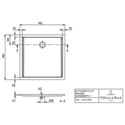 VILLEROY & BOCH - Brausewanne FUTURION FLAT UDQ0900FFL1 900x900x17 Quaryl weiß