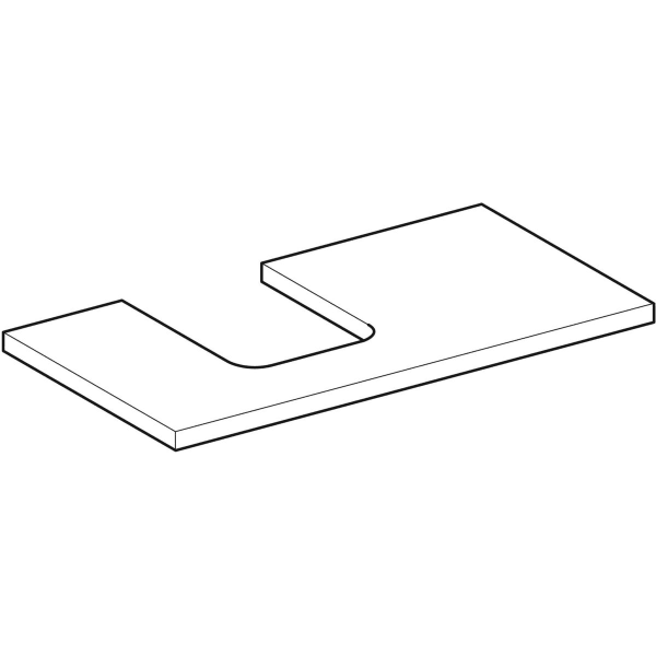 Geberit Vertriebs - ONE WT-Pl. Aus li für AWT Schalenform 90x3x47cm, Nussbaum hickory