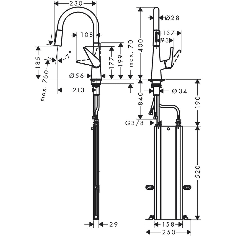 Hansgrohe - Spültischmischer 200 TALIS M51 Ausziehbrause 2jet sBox chrom