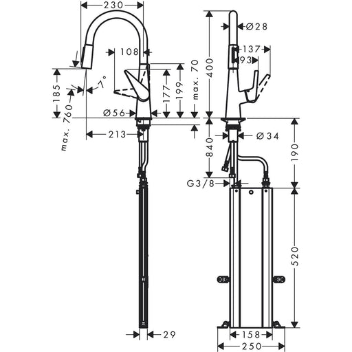 Hansgrohe - Spültischmischer 200 TALIS M51 Ausziehbrause 2jet sBox chrom