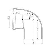 Wavin - Bogen AS+ DN 100 87 Grad