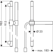 Hansgrohe - Brausenset AXOR Starck 900mm chrom mit Schlauch 1600mm und Handbrause 1jet