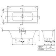 VILLEROY & BOCH - Badewanne Subway 3.0 1700x750x625mm re-eckig m. Sys HE TP2 Zul. Stone White
