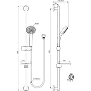 Ideal Standard - Brausekombination 900mm IDEALRAIN B9417 3-Funktionshandbrause 100mm chrom