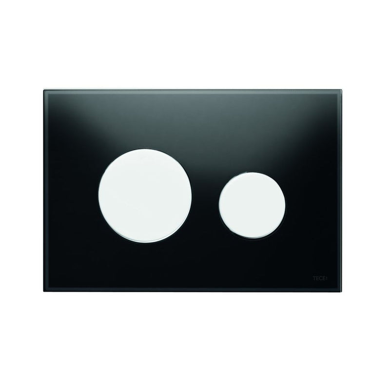 TECE SE - TECEloop WC-Betätigungsplatte 2-Mengen Glas schwarz, Tasten weiß, # 9.240.654