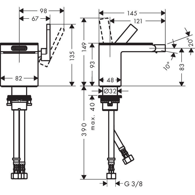 Hansgrohe - Bidetmischer ohne Platte Axor MyEdition mattschwarz