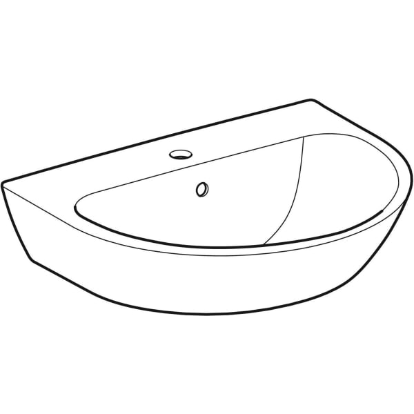 Geberit Vertriebs - Waschtisch RENOVA 60x48cm, m.HL., m.Ül., weiß