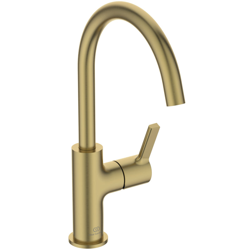 Ideal Standard - Waschtischarmatur JOY, m.h.Auslauf, o.Ablgarn., Ausld.169mm, Brushed Gold