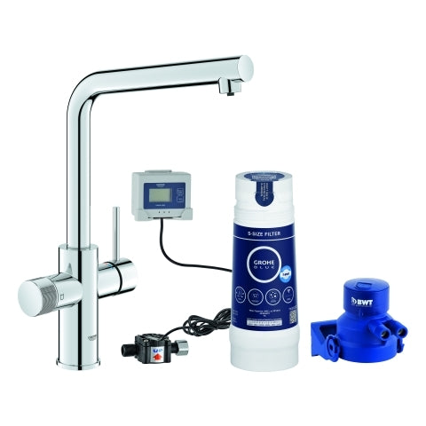 Grohe - Starter Kit GROHE Blue Pure Minta 30589 L-Auslauf S-Filter chrom