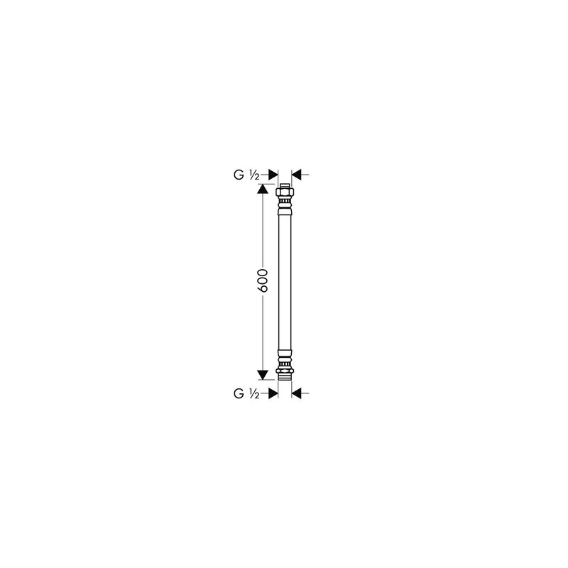 Hansgrohe - Anschlußschlauch f. 2 Loch Thermostat auf Wannenrand 96396000 chrom