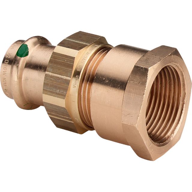 Viega - Verschraubung SANPRESS 2262 flachdichtend 54mm x 2 IG Rotguss