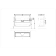 VILLEROY & BOCH - Möbelset 08 A18 Wascht. 1200mm 2HL WT-Unterschrank 3 Auszüge VS=White