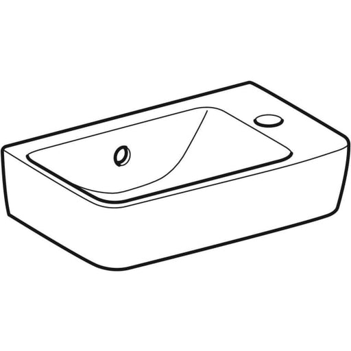 Geberit Vertriebs - HWB RENOVA NR.1 COMPRIMO 400x250mm HL rechts KeraTect weiß(alpin)