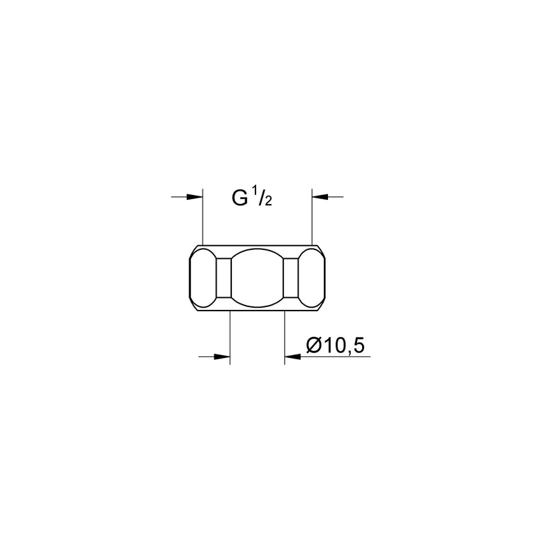 Grohe - Verschraubung 1/212901 Bohrung 10,5mm vernickelt chrom 2 Stück