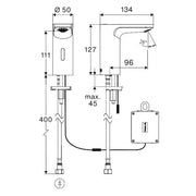 SCHELL - WT-Arm. CELIS E2 HD-K, Elektron. Kaltwasser, Batteriebetrieb, chrom
