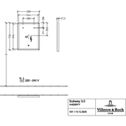 VILLEROY & BOCH - Spiegel Subway 3.0 600x750x47,5mm m. Bel. BiColour (Black Matt White Matt)