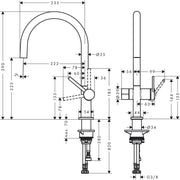Hansgrohe - Spültischmischer 220 TALIS M54 Geräteabsperrv.1j edelstahl-optik