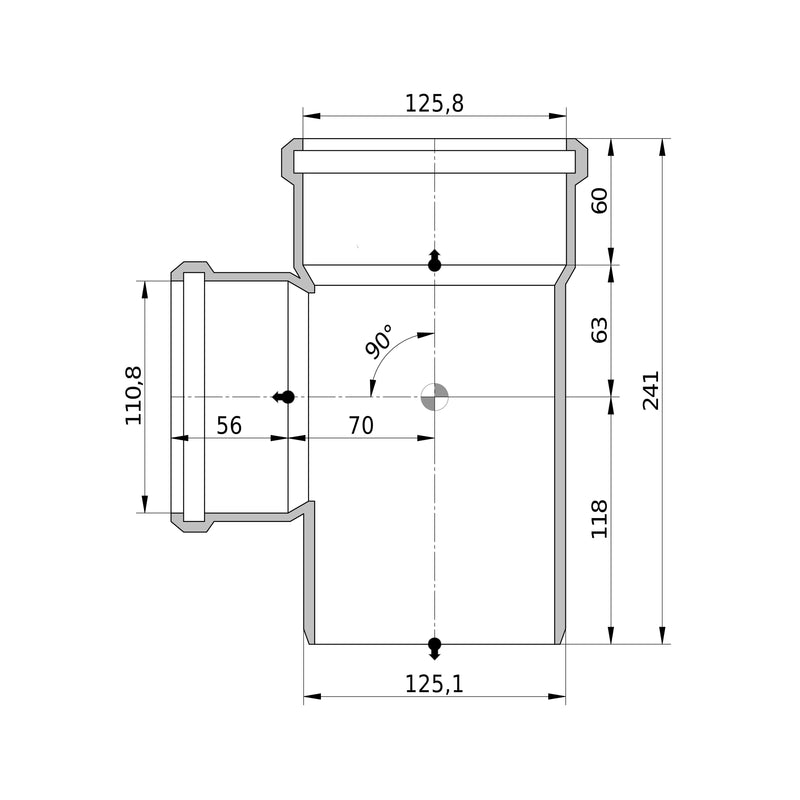 Wavin - Abzweig AS+ DN 125x100 87 Grad