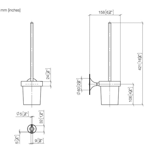 Dornbracht - Toiletten-BG, Wandmodell VAIA 83900809 platin