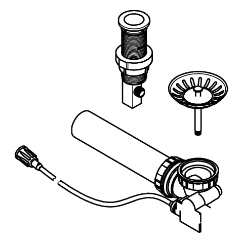 Grohe - Zugstangen-Ablaufgarnitur 40986 Push-Exzenter für Küchenspülen edelstahl